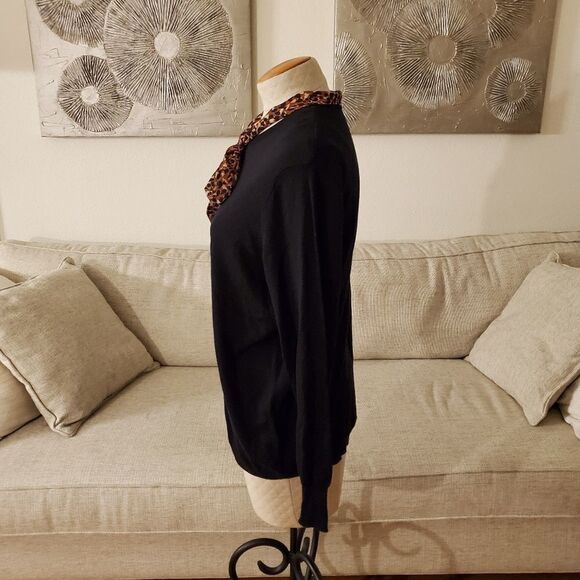 14th & Union Contrast Tie Neck Sweater sz 1X - Picture 6 of 11